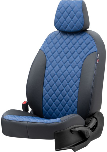 Toyota Yaris 2005-2011 Özel Üretim Koltuk Kılıfı Madrid Design Deri Mavi - Siyah fiyatları