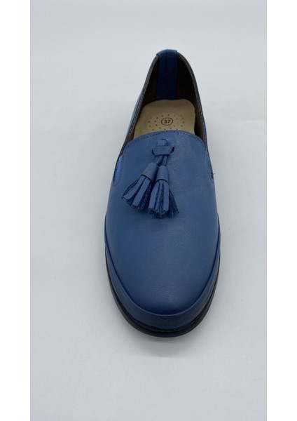 Scavıa 018 Mavı Günlük Fıyonklu Ayakkabı