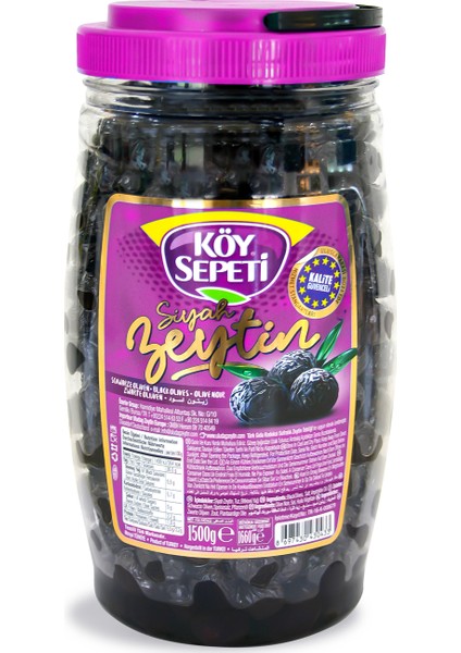 Gemlik Sofralık Siyah Zeytin 1500 gr