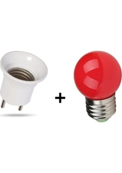 Kırmızı 1 Watt LED Gece Lambası Ampulü+ Duylu Fiş
