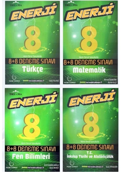 Enerji 8. Sınıf Sözel ve Sayısal 8 - 8 Deneme Sınavı Seti