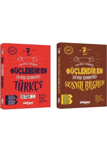 7.Sınıf Güçlendiren Serisi Türkçe - Sosyal Bilgiler Soru Bankası Seti