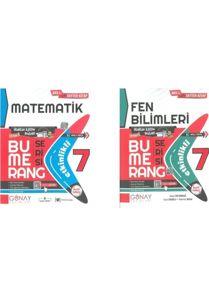 Gün&Ay Yayınları 7. Sınıf Bumerang Serisi Matematik - Fen Bilimleri Soru Bankası Seti