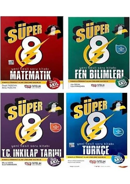Süper 8. Sınıf 4'lü Soru Bankası Seti (M-T-F-I)