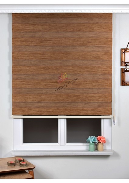 Kahverengi Bambu Zebra Perde fiyatları