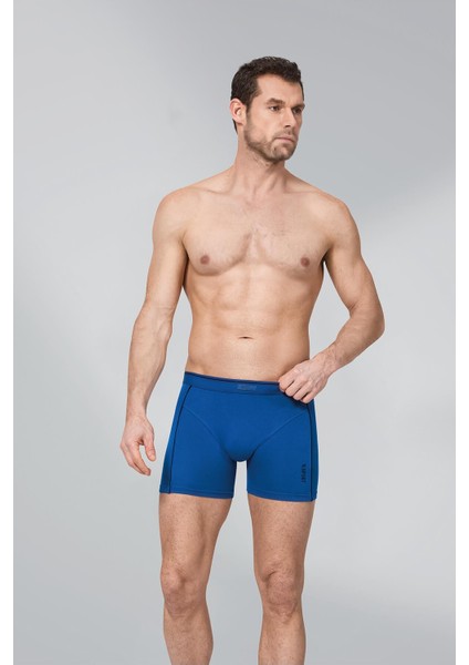 12 Adet Mavi Renk Biyeli Modal Boxer