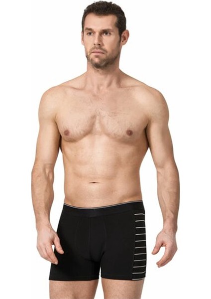 12 Adet Siyah Renk Likralı Boxer