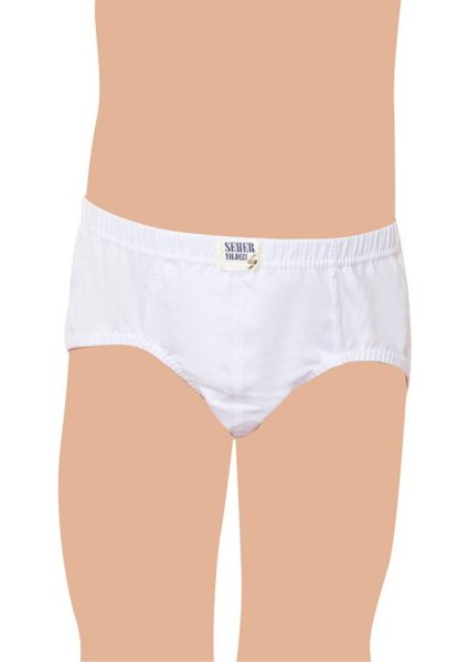 12 Adet Beyaz Renk Çocuk Slip Külot
