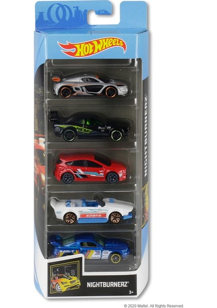 Hot Wheels Beşli Araba Seti Nightburnerz