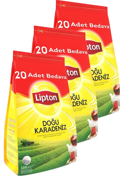 Doğu Karadeniz Demlik Poşet Çay 120 x 3,2 Gr. Üçlü Set