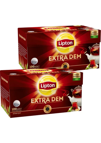 Extra Dem Demlik Poşet Çay 100 x 3,2 Gr. Ikili Set