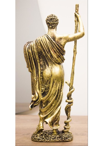 Antioch Artdesign Hipokrat Biblo Tasarım Gold Heykel 30 cm Ev Dekor