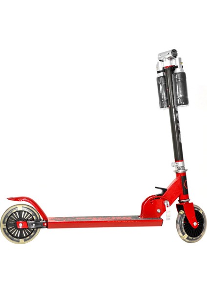 Led'li 120 mm Silikon Teker, Boy Ayarlamalı Katlanır Metal Scooter