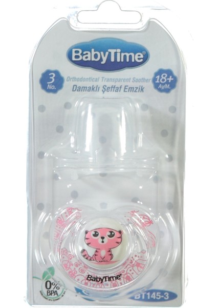 Babytime Damaklı Şeffaf Emzik BT145-3 Pembe