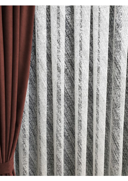 Lüks Tül Perde Mozaik Örme Desen Sık Pile 1 E 3 Sıklığı.en 260 , Boy 265 fırsatları