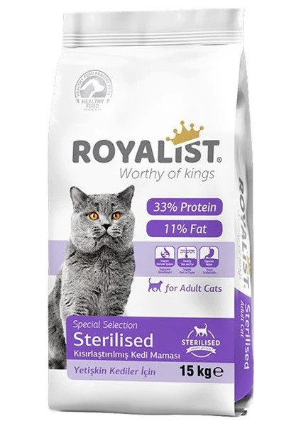 Premium Sterilised Somonlu Kısırlaştırılmış Kedi Maması 15 kg