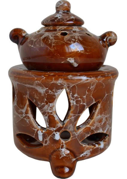 Çaydanlık 3 Parça Seramik Buhurdanlık Mumluk Tütsülük Seti modelleri