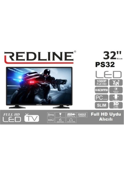 PS32 32" 81 Ekran Uydu Alıcılı HD LED TV