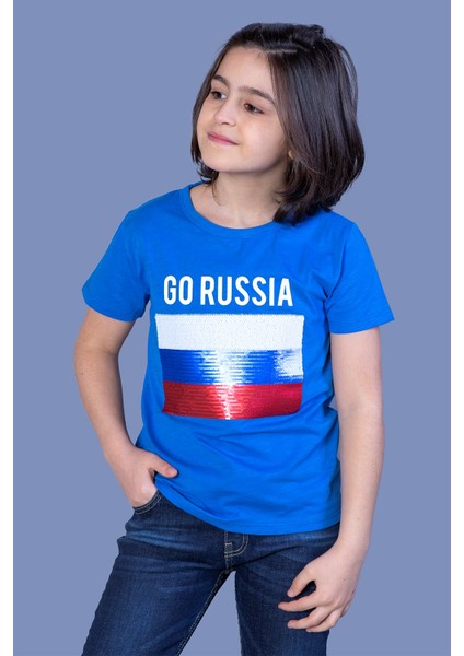 Erkek Çocuk Go Russia Nakışlı T-Shirt