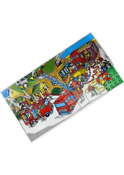 Güçlü Toys LEGO Tipi Resimli Puzzle 67 Parça Itfaiye