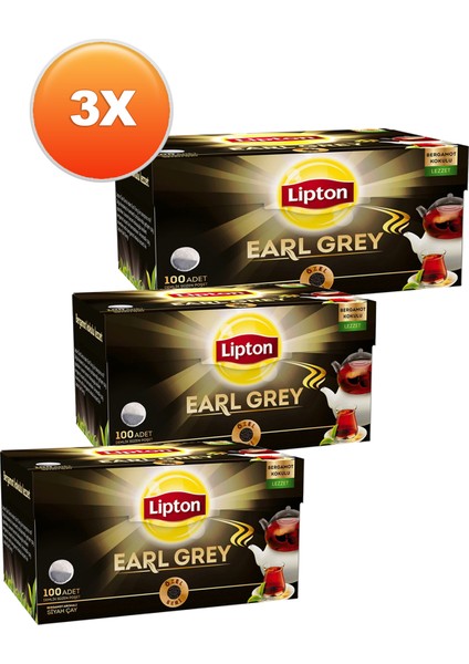 Earl Grey Demlik Poşet Çay 100 x 3,2 gr -3'lü Set