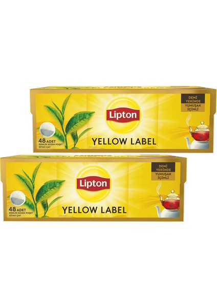 Yellow Label Demlik Poşet Çay 48 x 3,2 gr - 2'li Set