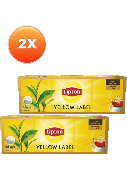 Yellow Label Demlik Poşet Çay 48 x 3,2 gr - 2'li Set