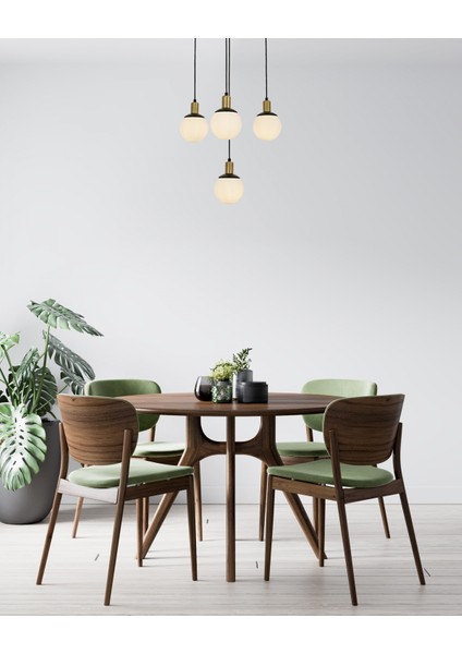 AV-60273-4BSY Siyah Boyalı Modern Avize E27 Metal Cam 54cm