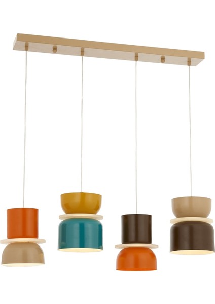 AV-60284-4Y-BSA Sarı Boyalı Modern Avize E27 Metal Pleksi 80x19cm