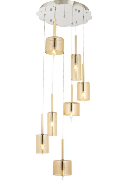 Avonnı AV-60043-7KT Krom Kaplama Modern Avize E14 Metal Cam 45CM