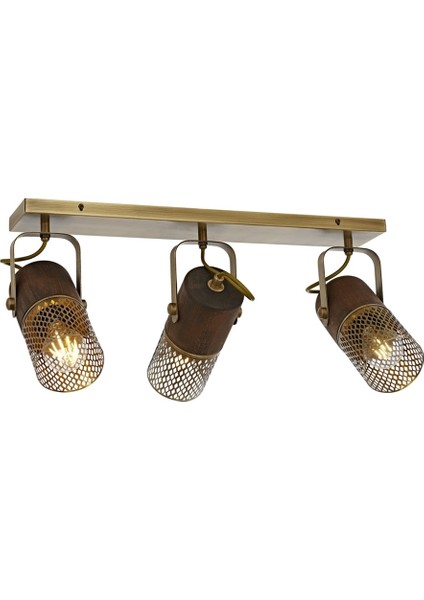 AR-60265-3EY Eskitme Kaplama Modern Avize E27 Metal Ahşap 60x30cm
