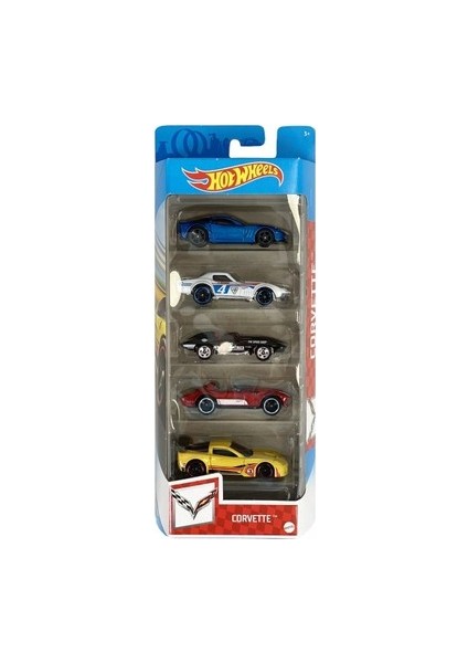 Hot Wheels Beşli Araba Seti Corvette 01806 - GTN35