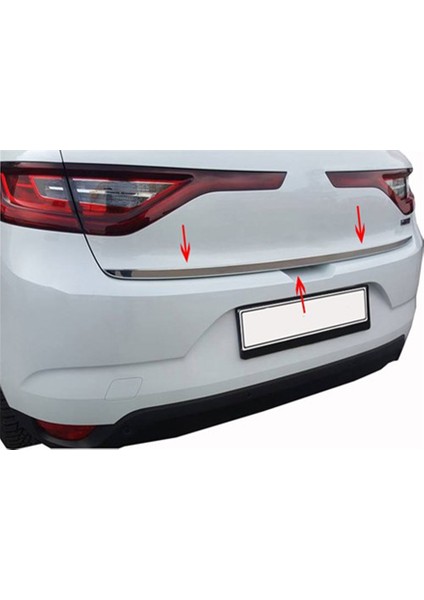 Renault Megane 4 Sedan ( 2016-2024 ) Krom Bagaj Alt Çıtası Paslanmaz Çelik