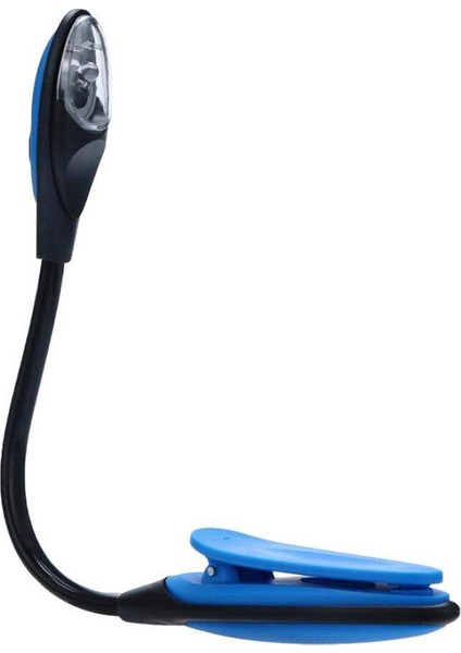 Mandallı Kitap Okuma LED Lamba Esnek Aydınlatma 26 cm - AL2498 Mavi