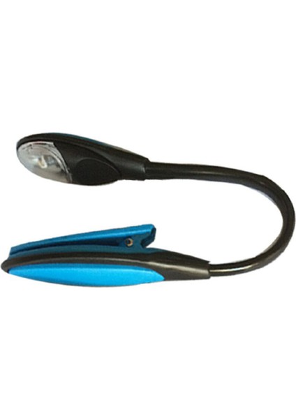 Mandallı Kitap Okuma LED Lamba Esnek Aydınlatma 26 cm - AL2498 Mavi