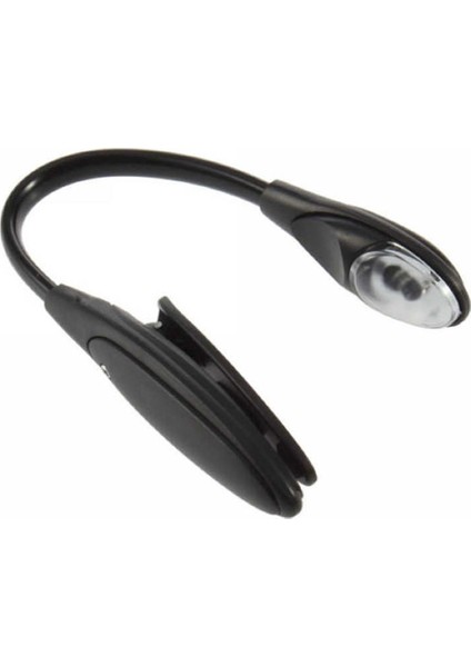 Mandallı Kitap Okuma LED Lamba Esnek Aydınlatma 26 cm - AL2498 Siyah