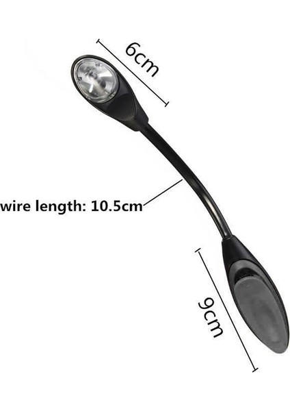 Mandallı Kitap Okuma LED Lamba Esnek Aydınlatma 26 cm - AL2498 Siyah indirimleri