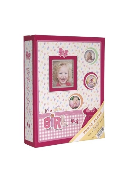 10X15CM 200'LÜK Pencereli Bebek Fotoğraf Albümü (PEMBE)46200-3