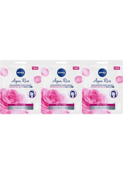 Aqua Rose Nemlendirici Kağıt Maske x 3