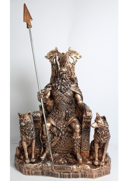 Odin Antik Iskandinav Viking Tanrıların Babası Mızraklı Polyester Heykelcik Biblo