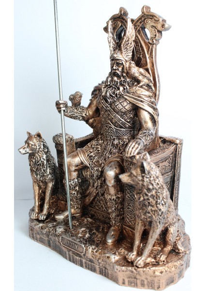Odin Antik Iskandinav Viking Tanrıların Babası Mızraklı Polyester Heykelcik Biblo