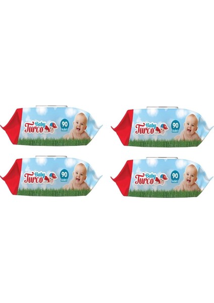 Islak Havlu Mendil Klasik 90 Yaprak 4 Paket Plastik Kapaklı