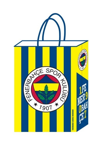 Fenerbahçe Büküm Saplı Kağıt Çanta 18X24CM 12'li