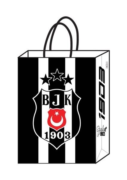 Beşiktaş Büküm Saplı Kağıt Çanta 18X24CM 12'li