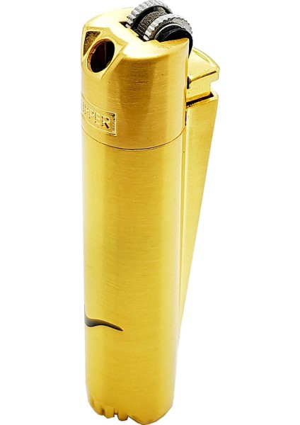 Clipper Yandan Yanan Metal Pipo Çakmağı Gold