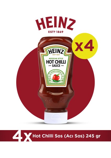 Hot Chilli Acı Sos 245 gr - 4'lü Paket