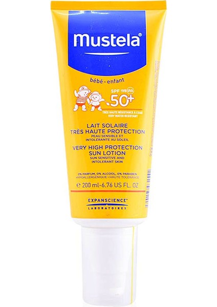 Spf 50+ Güneş Losyonu 200 ml + Mustela Hydra Bebe Body 100 ml