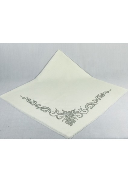Taşlı Lüx Eşarp Krem Şahmeran Desen