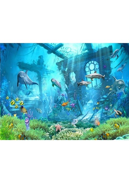 3D Akvaryum Kayıp Şehir Çocuk Odası Duvar Kağıdı Vinil