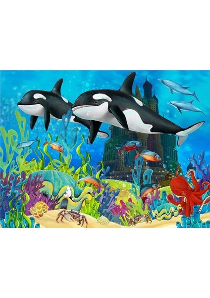 Akvaryum Balinalar Çocuk Odası Duvar Kağıdı Vinil